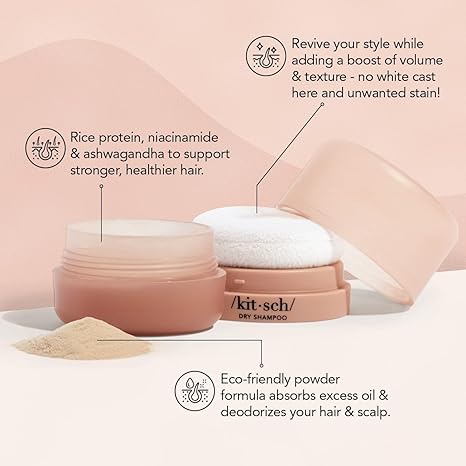 Kitsch Dry Shampoo for Women | Texture Powder for Men – For Oily & Light Hair