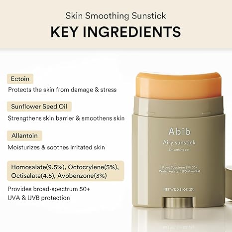 Abib Airy Sunstick Protection Bar DUO Broad Spectrum SPF50+ 1.62 oz