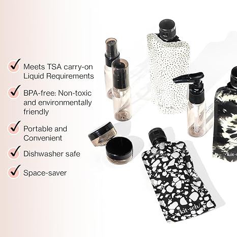 Kitsch 11 PCS Travel Bottles for Toiletries