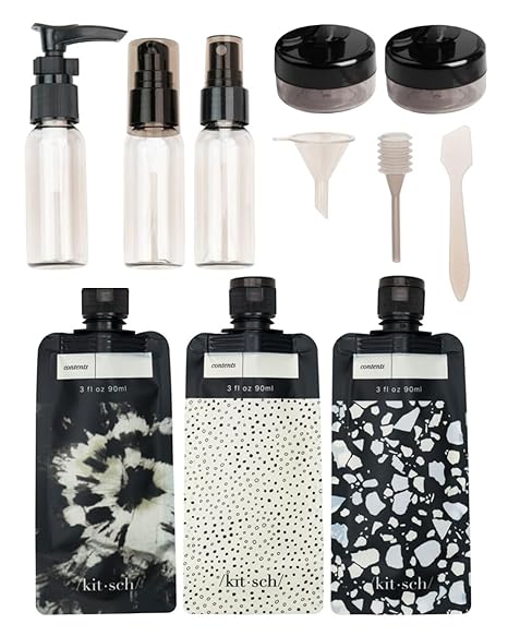 Kitsch 11 PCS Travel Bottles for Toiletries