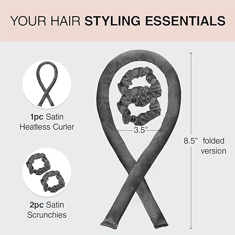 Kitsch Satin Heatless Hair Curler Set - Heatless Curls Overnight, Hair Rollers for Soft Curls & Frizz-Free Styling