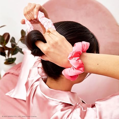 Hello Kitty x Kitsch Fabric Scrunchies - No Crease Hair Ties for Girls