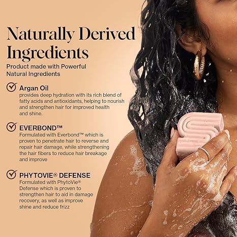 Kitsch Argan Oil Shampoo Bar - Repairing Solid Hair Shampoo for Women and Men