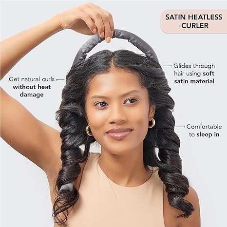 Kitsch Satin Heatless Hair Curler Set - Heatless Curls Overnight, Hair Rollers for Soft Curls & Frizz-Free Styling