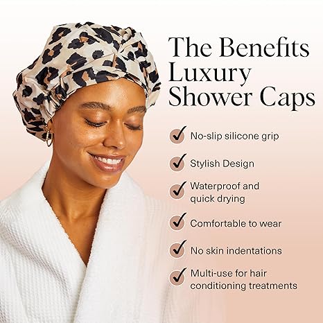 Kitsch Luxury Shower Caps for Women Reusable Waterproof