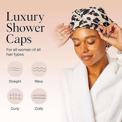 Kitsch Luxury Shower Caps for Women Reusable Waterproof