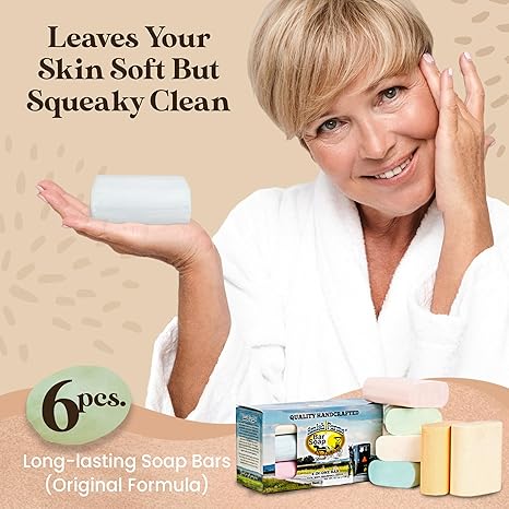 Amish Farms Bar Soap w/All Natural Bentonite Clay (6 Bars) Made in USA