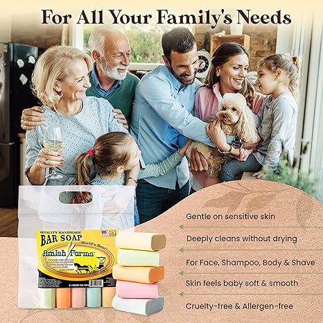 Amish Farms Soap Bar with All Natural Bentonite Clay | Made in USA