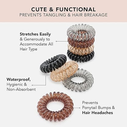 Kitsch Spiral Hair Ties for Women - Creaseless and Dent-free Coil Hair Ties No Damage