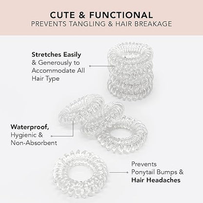 Kitsch Spiral Hair Ties for Women - Creaseless and Dent-free Coil Hair Ties