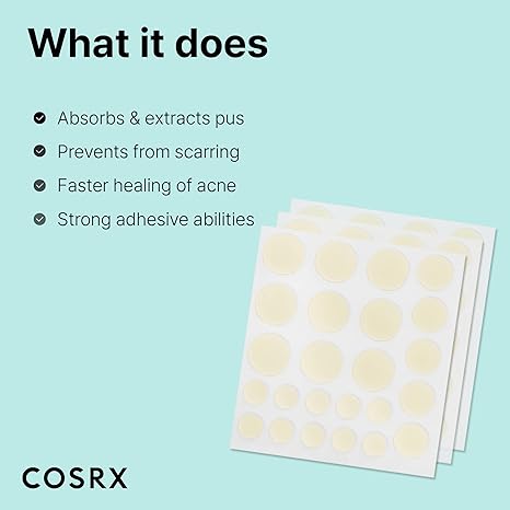 COSRX Acne Pimple Patch Absorbing Hydrocolloid Original 3 Size Patches for Blemishes and Zits Cover