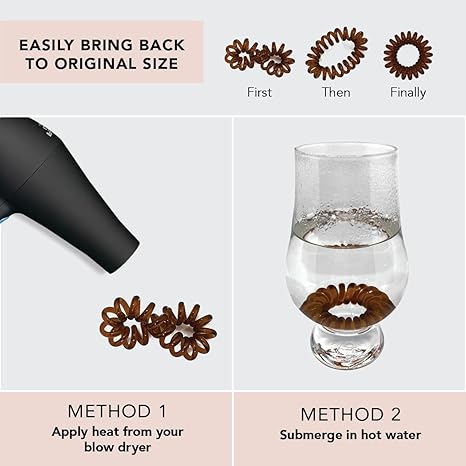Kitsch Spiral Hair Ties for Women - Creaseless and Dent-free Coil Hair Ties No Damage