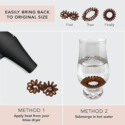 Kitsch Spiral Hair Ties for Women - Creaseless and Dent-free Coil Hair Ties No Damage