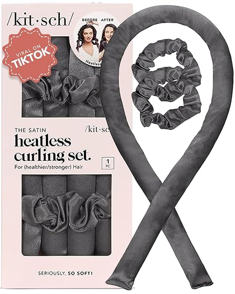 Kitsch Satin Heatless Hair Curler Set - Heatless Curls Overnight, Hair Rollers for Soft Curls & Frizz-Free Styling