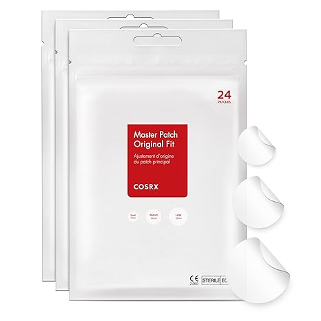 COSRX Acne Pimple Patch Absorbing Hydrocolloid Original 3 Size Patches for Blemishes and Zits Cover