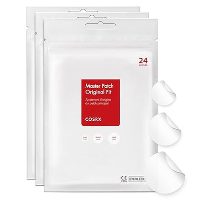 COSRX Acne Pimple Patch Absorbing Hydrocolloid Original 3 Size Patches for Blemishes and Zits Cover