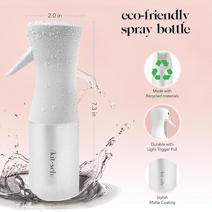 Kitsch Recycled Plastic Continuous Spray Bottle - White 150 ml