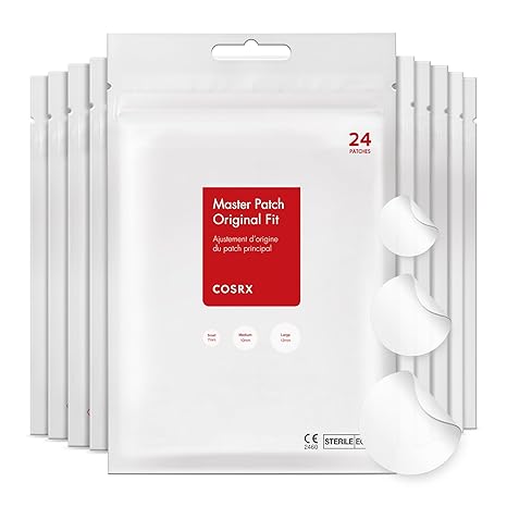 COSRX Acne Pimple Patch Absorbing Hydrocolloid Original 3 Size Patches for Blemishes and Zits Cover
