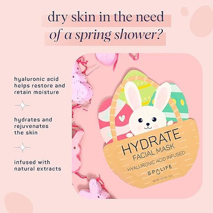 SpaLife Spring & Easter Facial Masks (9Pack) - Hyaluronic Acid