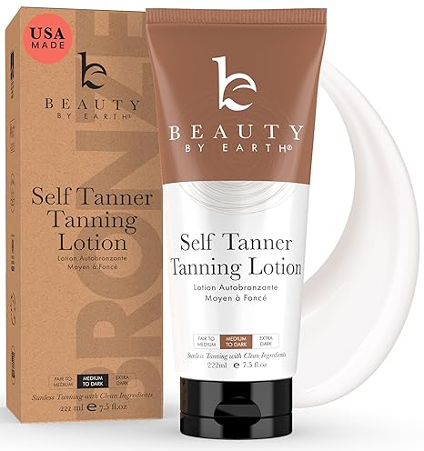 Beauty by Earth Self Tanner - USA Made with Natural & Organic Ingredients