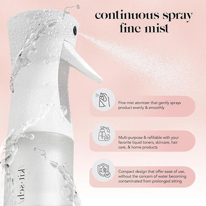 Kitsch Recycled Plastic Continuous Spray Bottle - White 150 ml