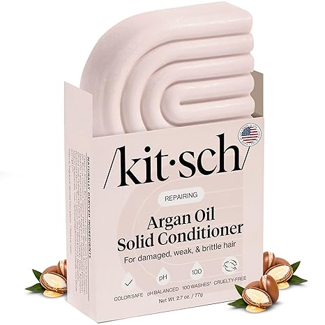 Kitsch Argan Oil Conditioner Bar - Repairing Solid Hair Conditioner for Women and Men