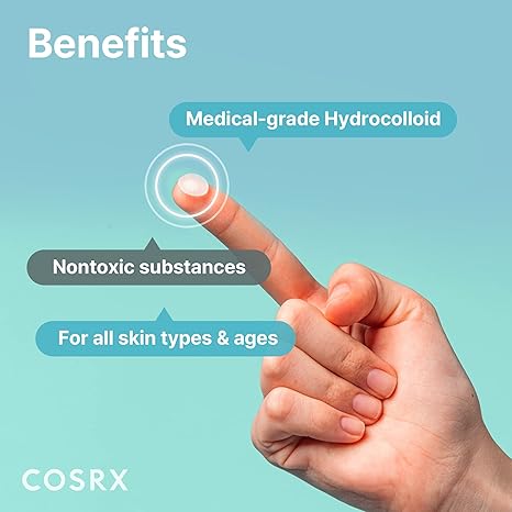 COSRX Acne Pimple Patch Absorbing Hydrocolloid Original 3 Size Patches for Blemishes and Zits Cover