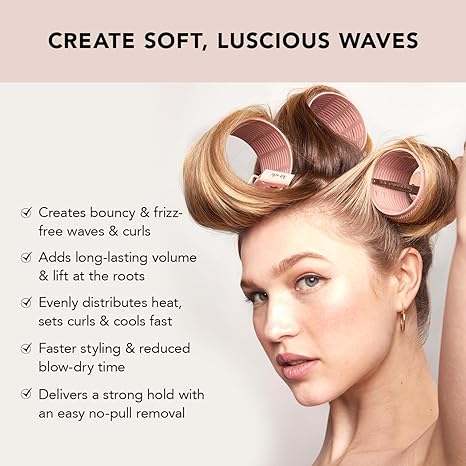Kitsch XL Ceramic Thermal Rollers - Self Grip Hair Rollers for Blowout Look Long Hair
