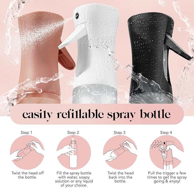 Kitsch Recycled Plastic Continuous Spray Bottle - White 150 ml