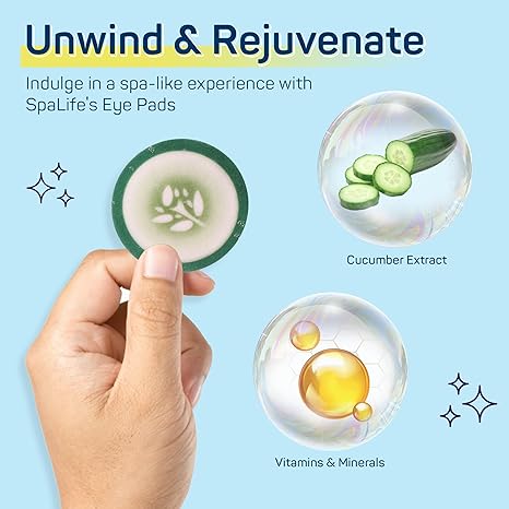 SpaLife Cooling Eye Pads - Korean Soothing Eye Pads for Dark Circles