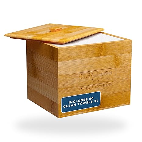 Clean Skin Club Luxe Bamboo Box with Cover & Towels XL