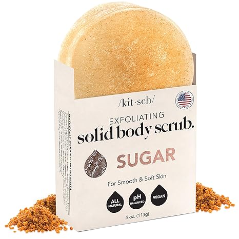 Kitsch Exfoliating Sugar Body Scrub Bar - For Smooth
