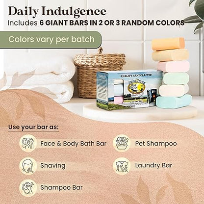 Amish Farms Bar Soap w/All Natural Bentonite Clay (6 Bars) Made in USA
