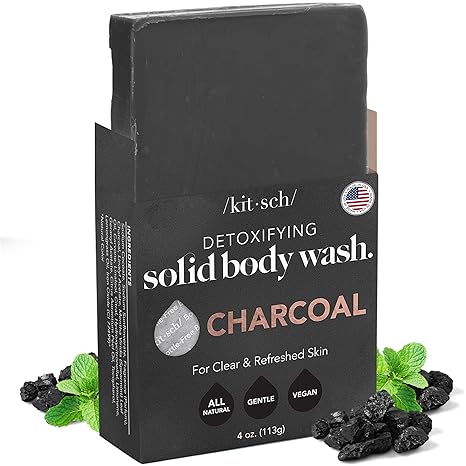 Kitsch Charcoal Soap Bar - Detoxifies Skin