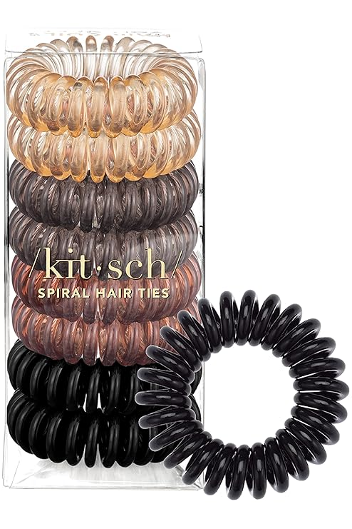 Kitsch Spiral Hair Ties for Women - Creaseless and Dent-free Coil Hair Ties No Damage